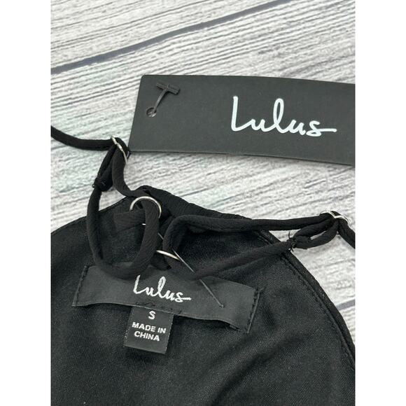 NWT Lulus Womens Fun Affair Wrap Dress Fringe Trim Embroidered Boho Black Size S - Picture 8 of 14